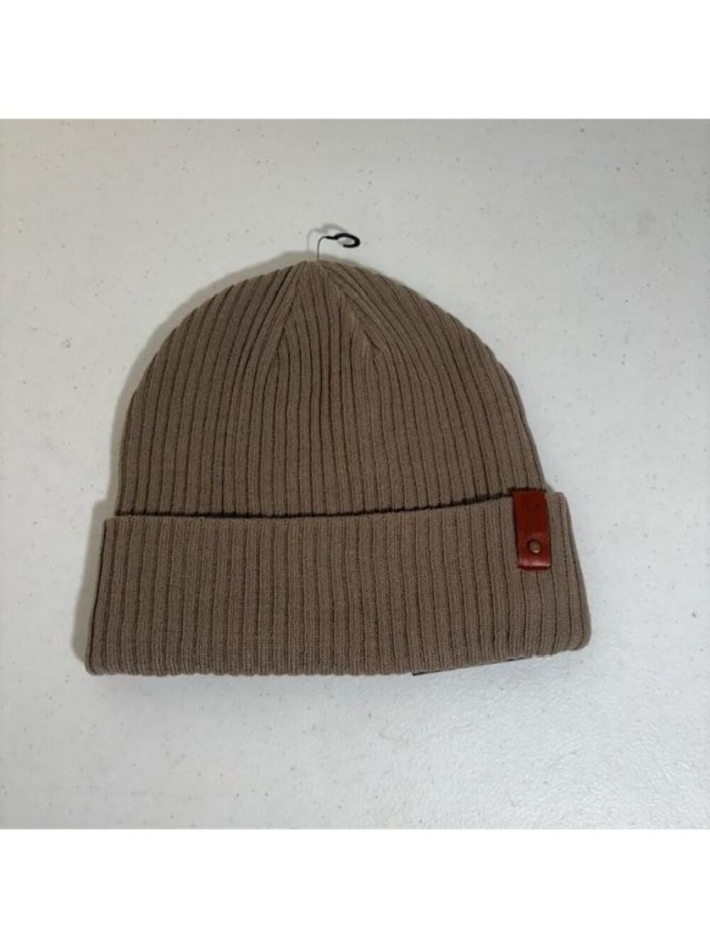 PXG Hat Cap Beanie Rib Knit Cuff Taupe Rust One Size Fits Most Mens